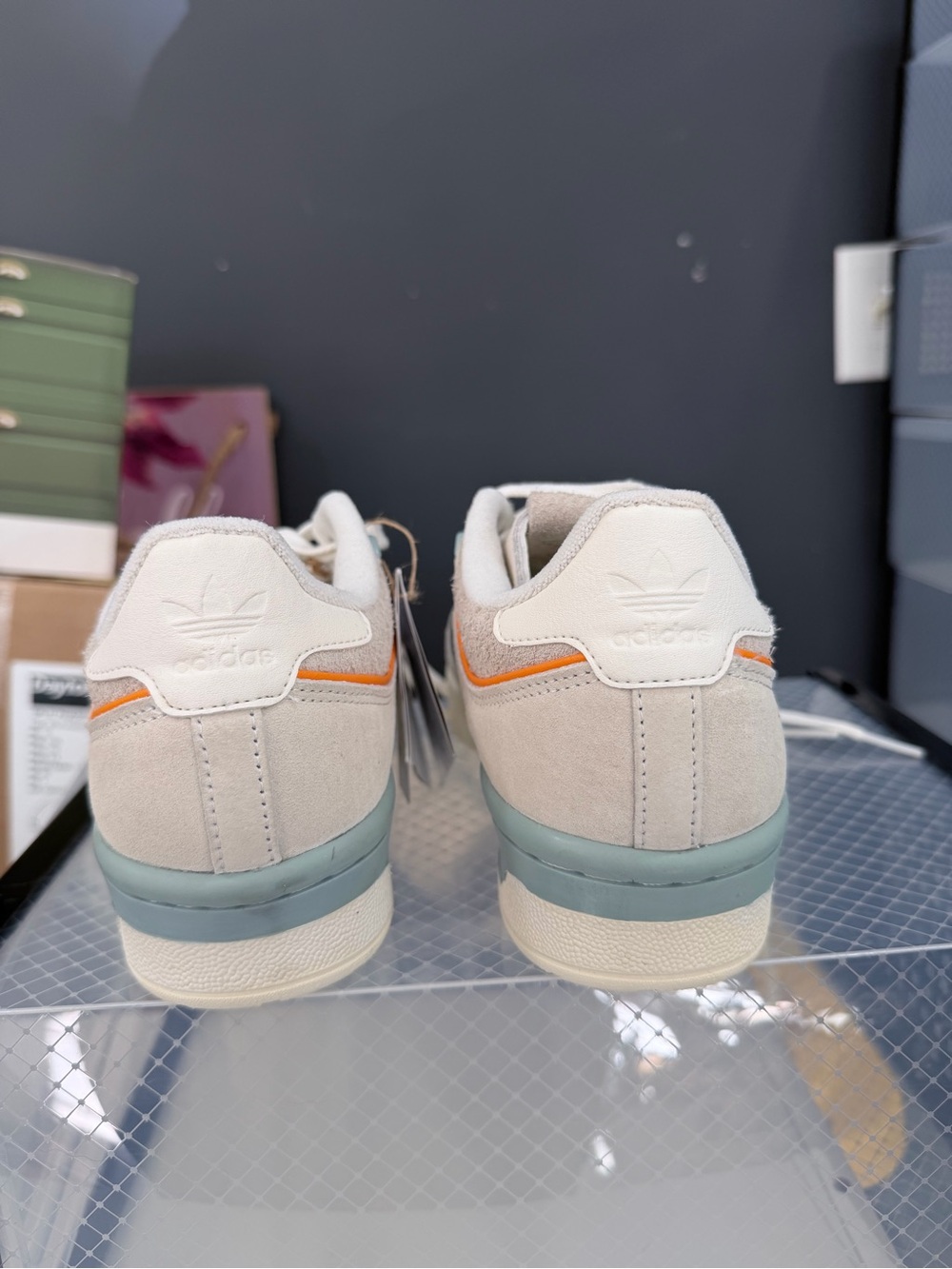 adidas Rivalry 86 Low Sneakers in Beige, Navy & Orange Accent - Picture 6 of 7